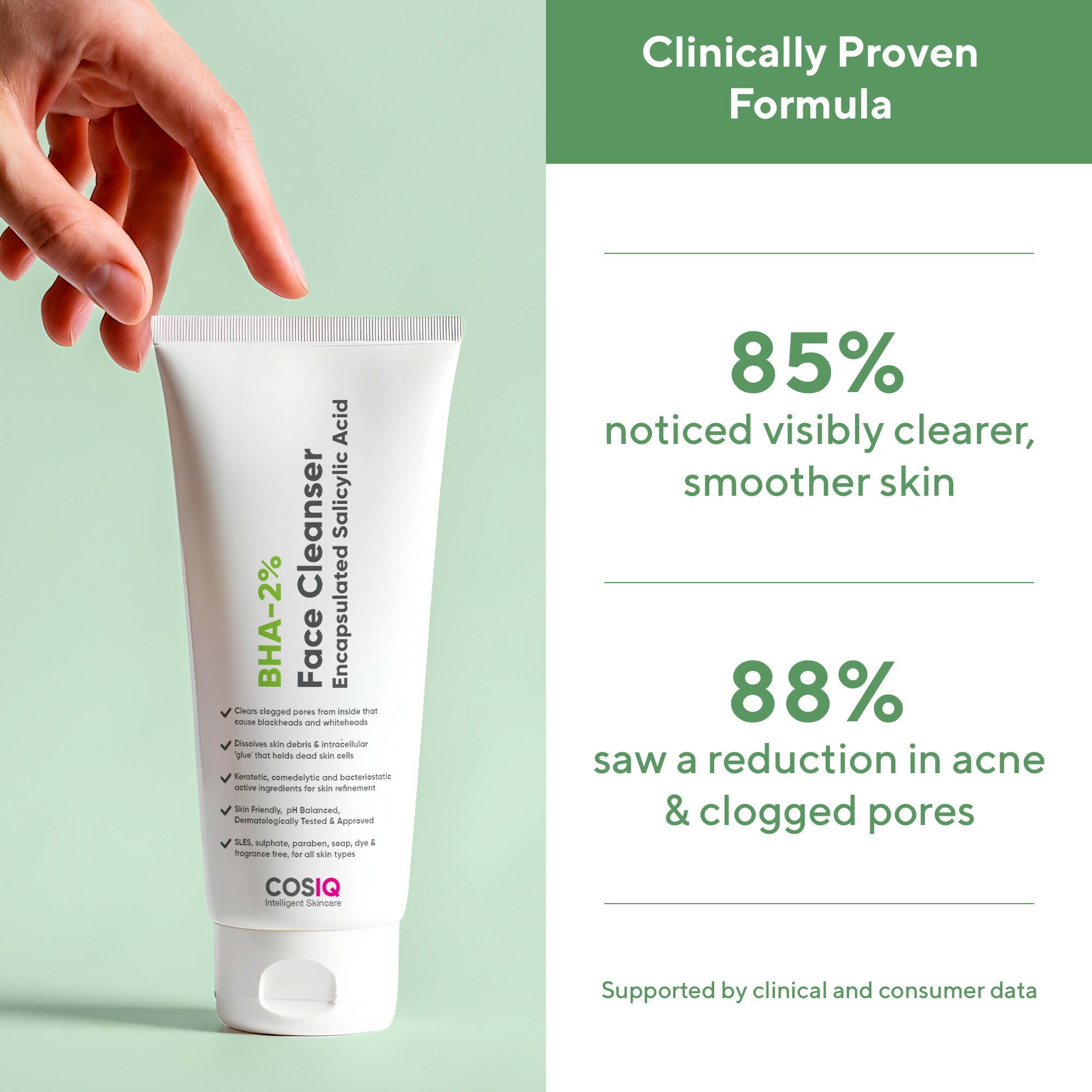 Cos-IQ BHA-2% Salicylic Acid Face Cleanser | Grocsy