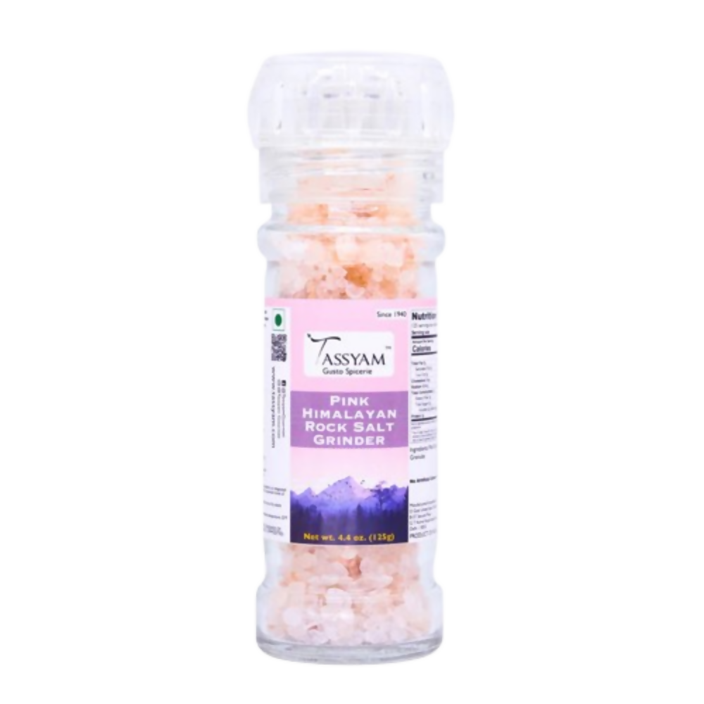 Tassyam Organics Pink Salt Granules Grinder Bottle | Grocsy