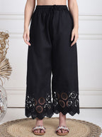TAG 7 Women Floral Hem Design Flared Ethnic Palazzos | Grocsy