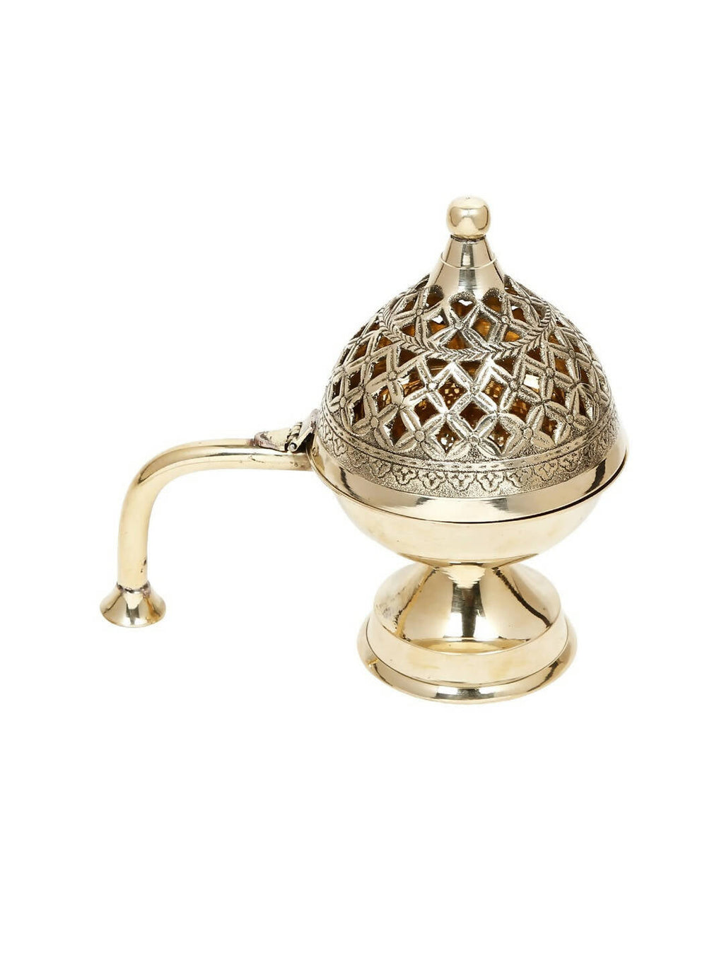 CraftVatika Gold-Toned Dhoop Dani Loban With Handle & Incense Stick Holder Showpiece | Grocsy