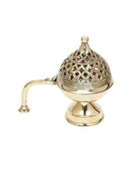 CraftVatika Gold-Toned Dhoop Dani Loban With Handle & Incense Stick Holder Showpiece | Grocsy