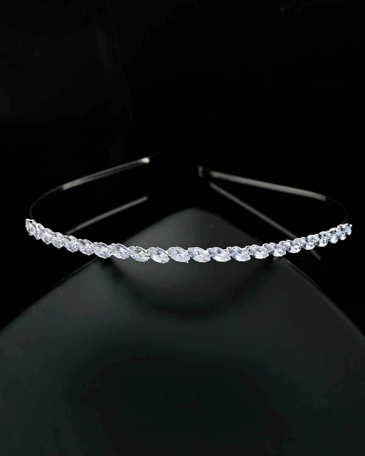 VOJ Silver Plated AD Studded Hairband | Grocsy