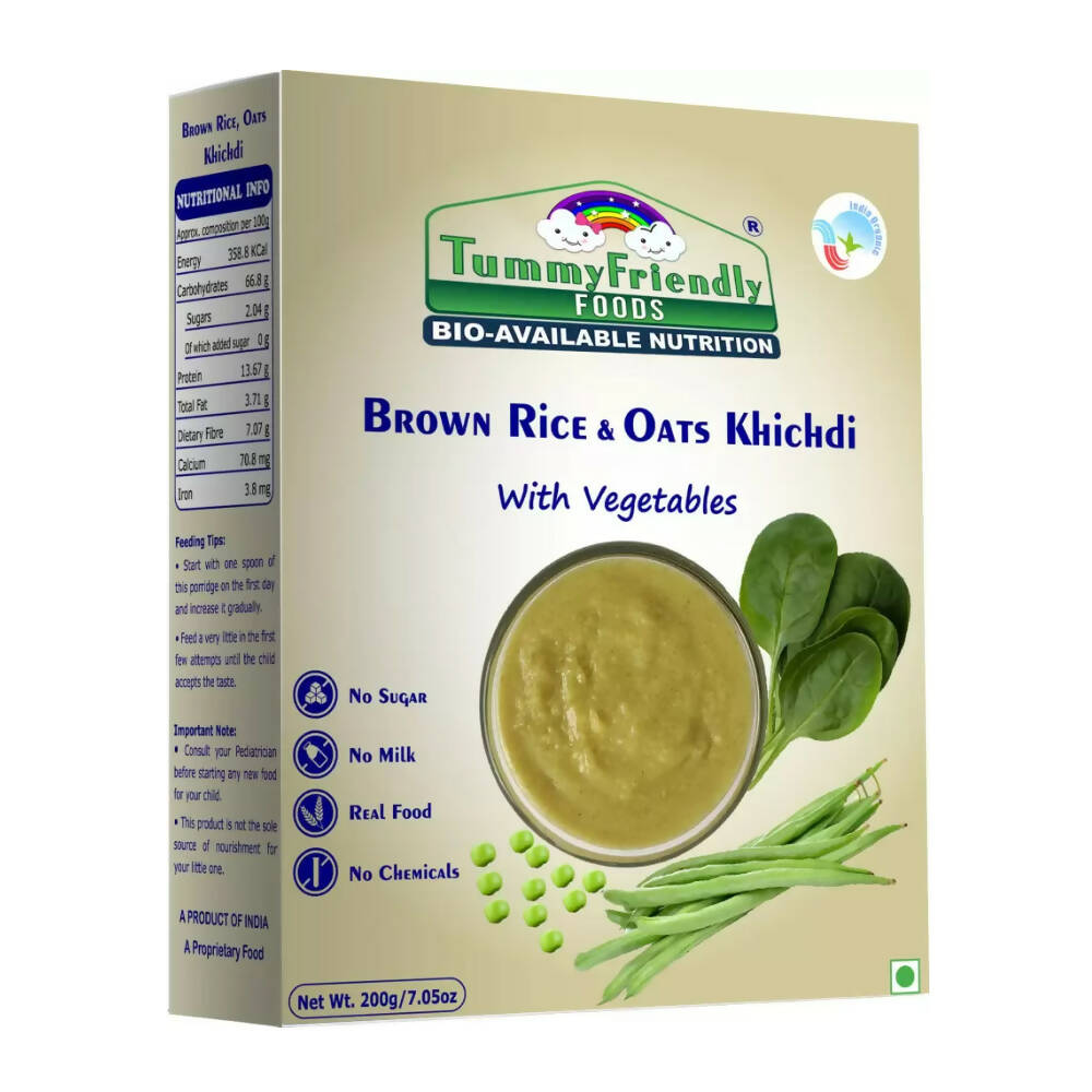 TummyFriendly Foods Organic Brown Rice, Oats Khichdi Mix for Toddler, 1 Year | Grocsy