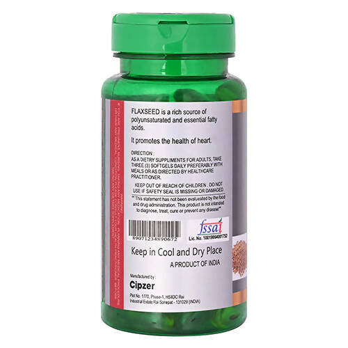 Cipzer Flaxseed Softgel Capsules | Grocsy