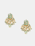 Ruby Raang Pearl Glow Necklace With Matching Earrings And Maang Tikka | Grocsy