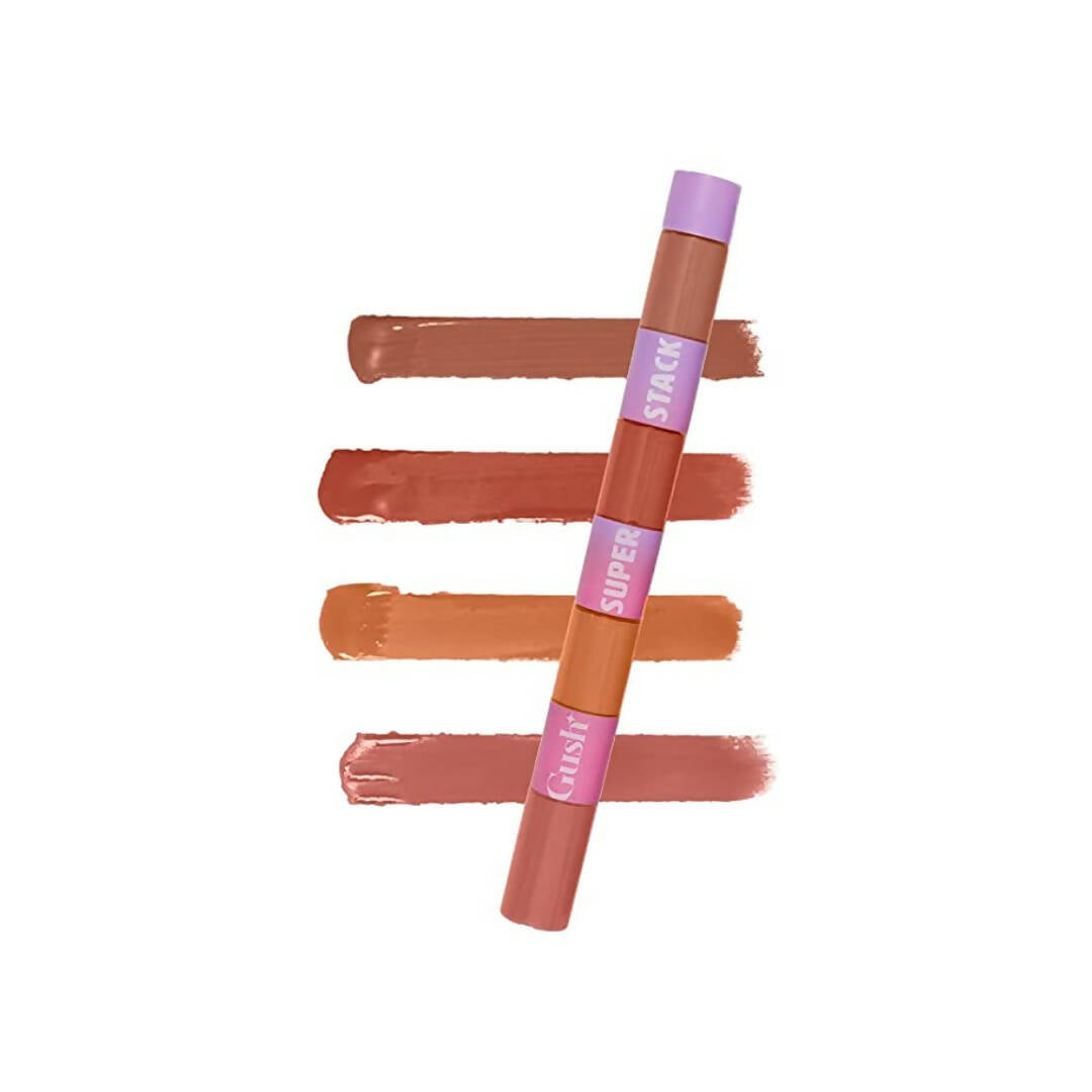 Gush Beauty X Palak Tiwari - Super Stack - Light Nudes 4-In-1 - Liquid Lipstick | Grocsy