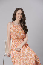 Souchii Floral Print Tiered Dress – Flowy Fit & Flare | Grocsy