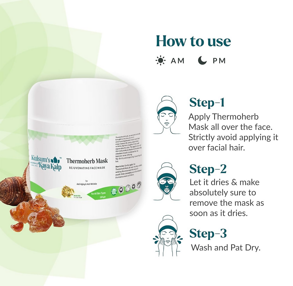 Kulsum's Kaya Kalp Thermoherb Mask For Anti-Aging & Anti-wrinkle | Grocsy