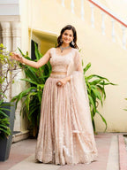 Lehenga Mart Designer Indian Wedding Lehenga Choli-Light Pink | Grocsy