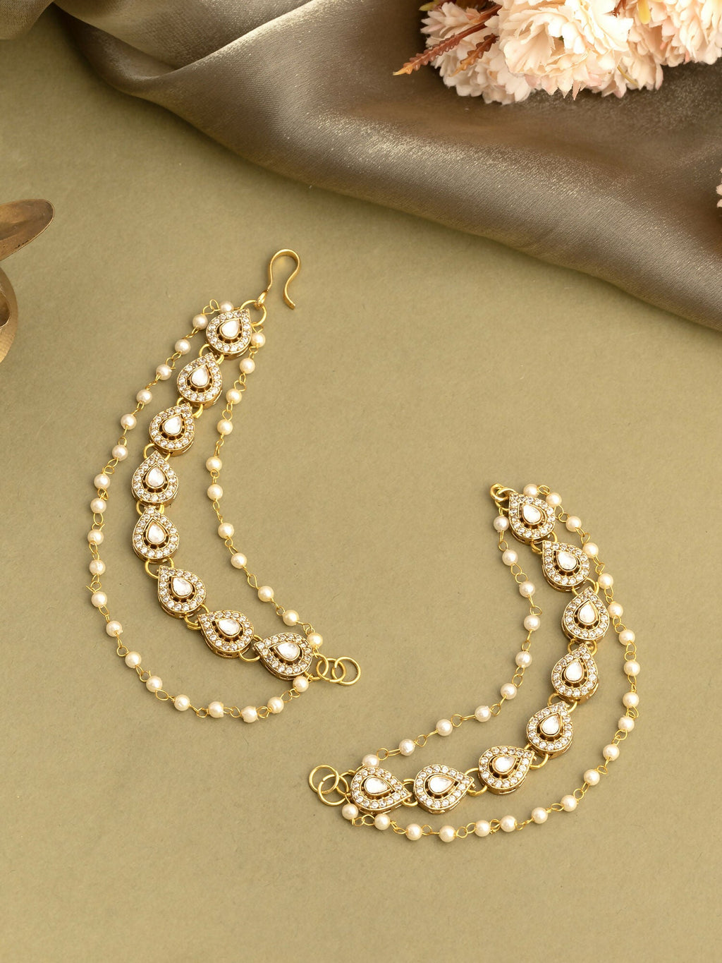 Ruby Raang Gold Plated Ear Chain | Grocsy