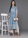 Ahalyaa Women's Traditional wear Kurta - Powder Blue | Grocsy
