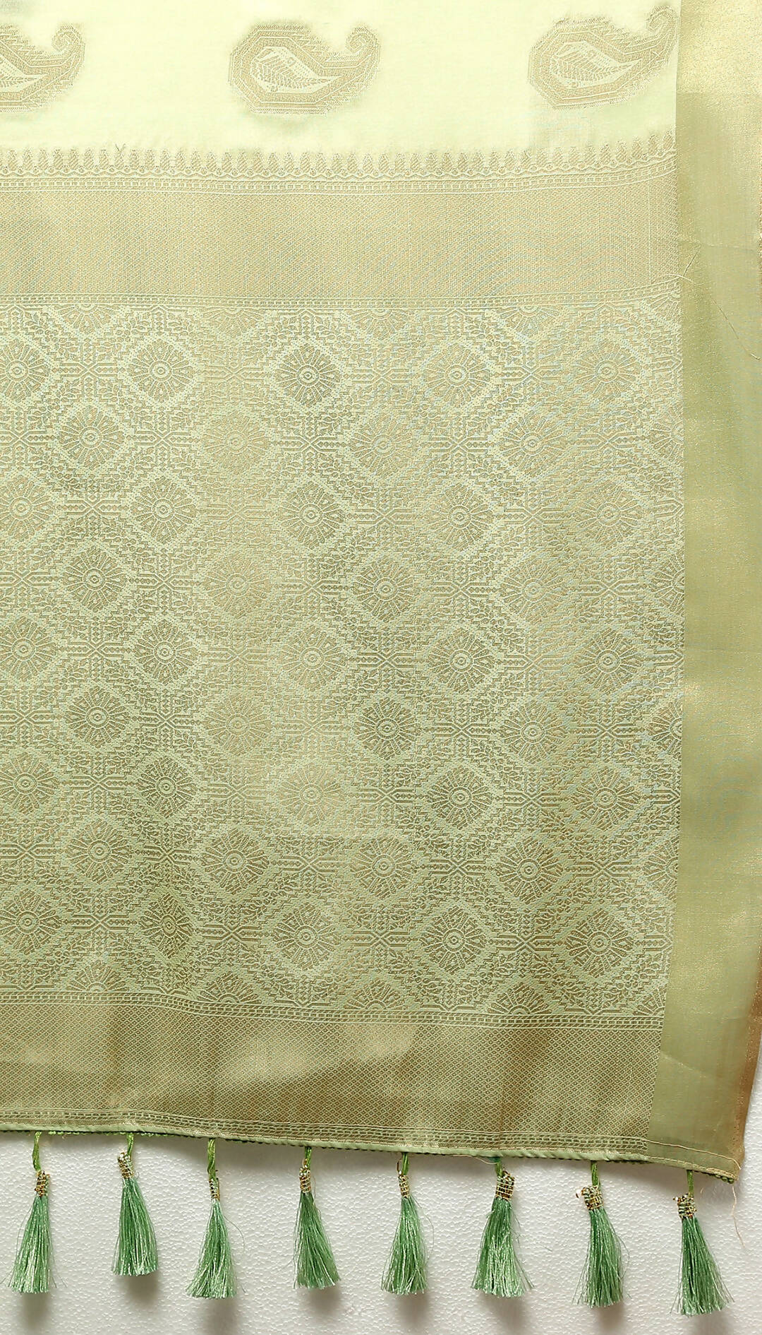 Lorenvalley Fashion Seagreen Cotton Woven Design with Zari Weaving Design Saree | Grocsy