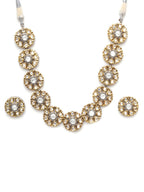 Kundan Choker with Studs Jewellery Set (silver) - Ruby Raang | Grocsy