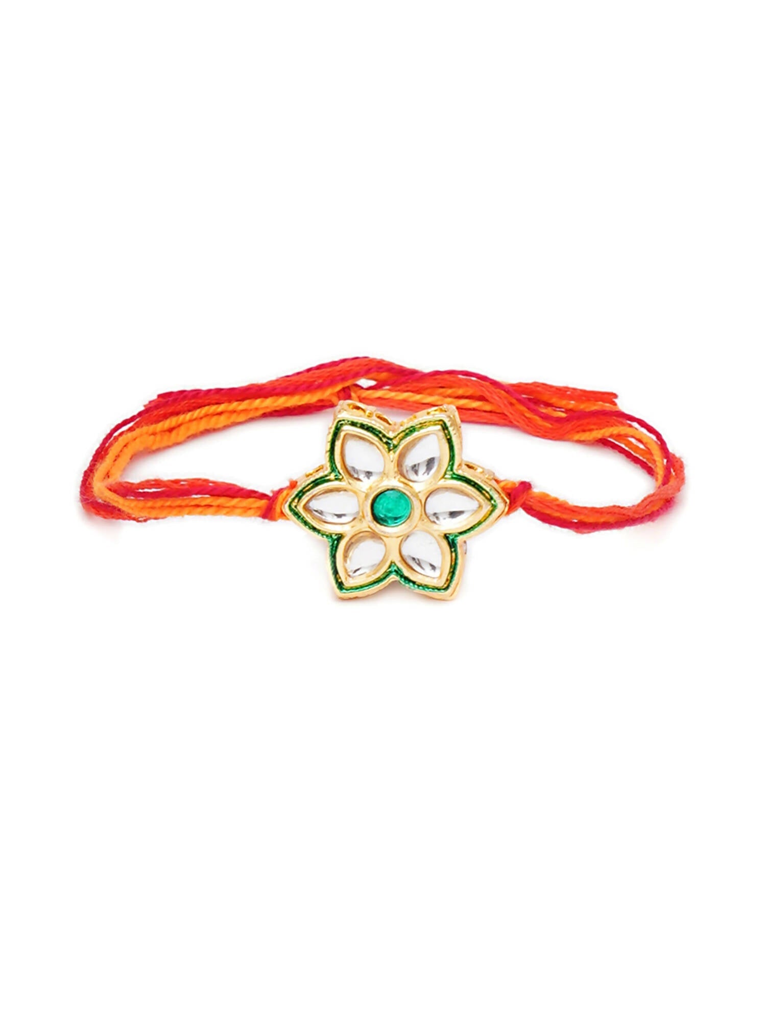 Designer kundan Rakhi - Ruby Raang | Grocsy