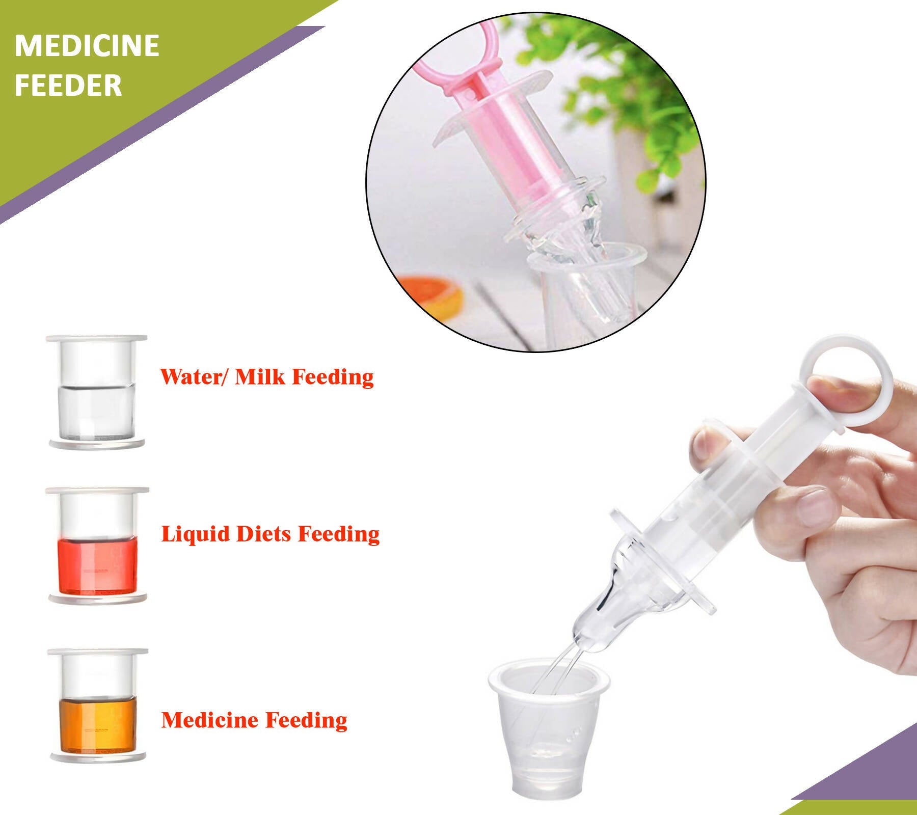 Safe-O-Kid Silicone made BPA free medicine Feeder cum Dropper for Kids- Pink | Grocsy