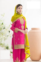Aarshi Fashions Pink Chinon Wedding Suits | Grocsy