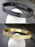 NVR Men's Set of 2 Gold & Black Rhodium-Plated Stainless Steel Kada Bracelet