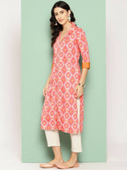 Ahalyaa Women's Traditional wear Kurta - Orange | Grocsy