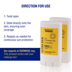 Dermdoc 1% Hyaluronic Acid Mini Sunscreen Stick SPF 50 PA +++ | Grocsy