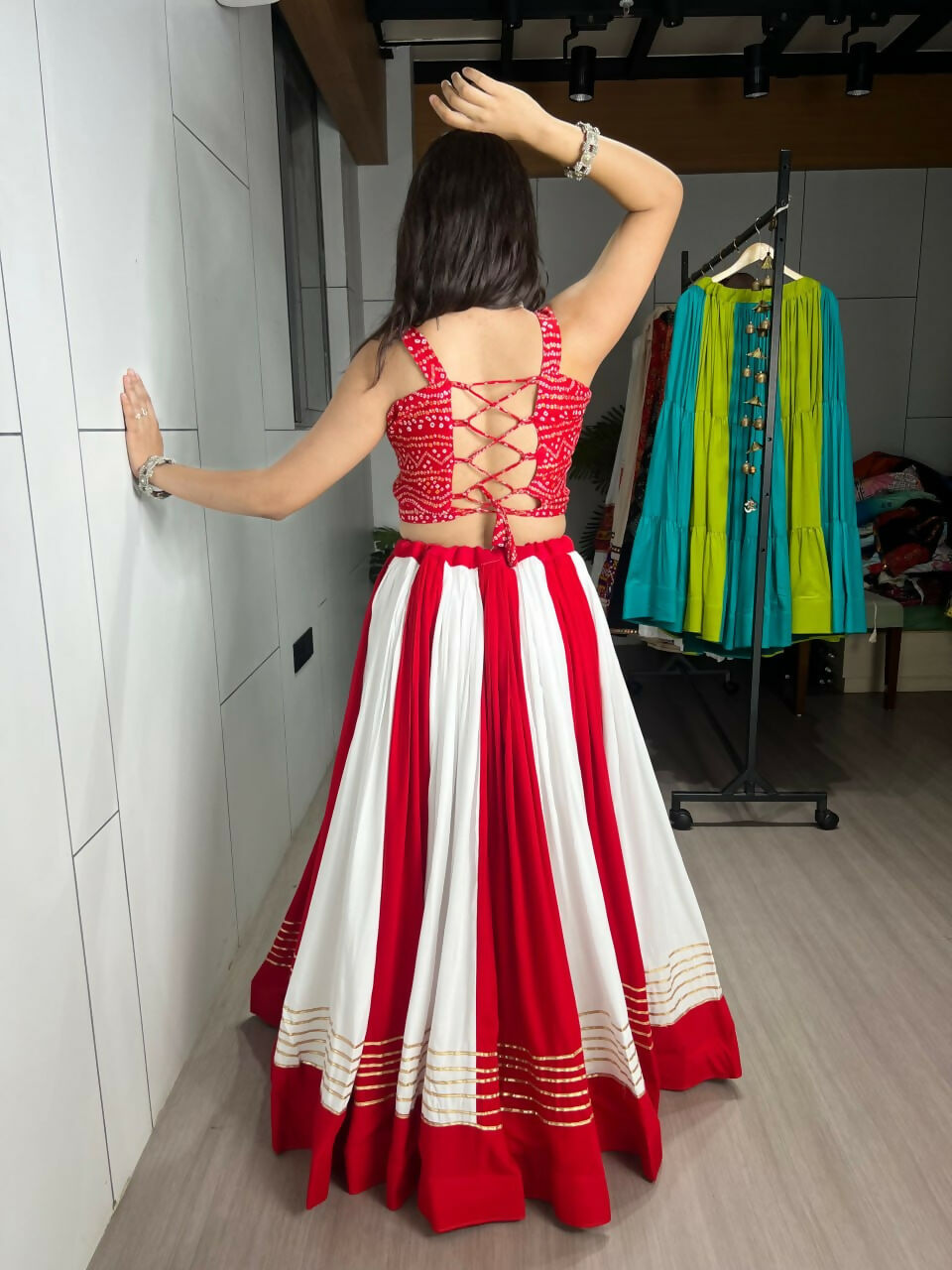 Yash Enterprise Multi Color Rayon Embroidery Semi Stitched Navratri Chaniya Choli | Grocsy