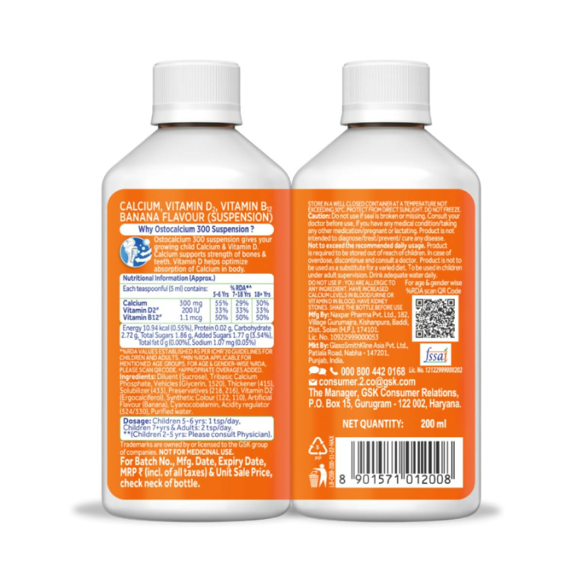 Centrum OstoCalcium 300 Suspension for Kids, Vit D & Calcium to support Growth, Strong Bones & Teeth | Grocsy
