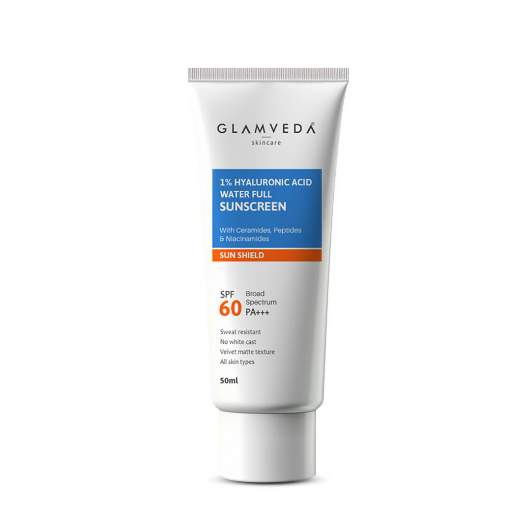 Glamveda 1% Hyaluronic Acid Water Full Sunscreen SPF 60 PA+++ | Grocsy