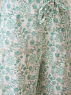 Indo Era Women Floral Printed Regular Sequinned Pure Cotton Kurta with Palazzos | Grocsy
