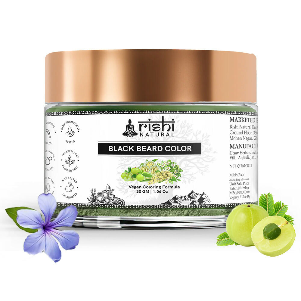 Rishi Natural Beard Black Color | Grocsy
