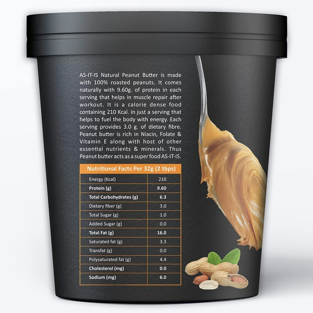 As-It-Is Nutrition Peanut Butter (Natural and Unsweetened) | Grocsy