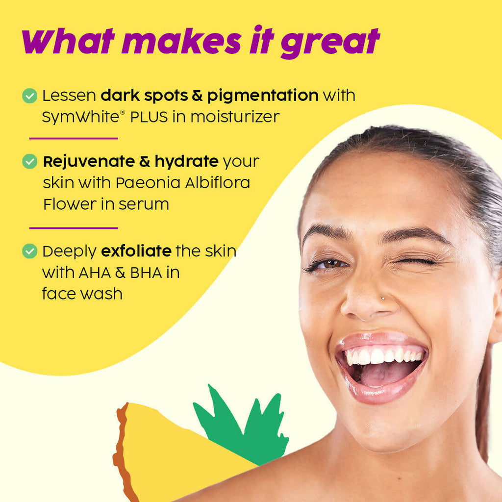 PLIX The Plant 2% Alpha Arbutin Depigmentation Combo For Dark Spot Removal With Cleanser, Face Serum & Cream | Grocsy