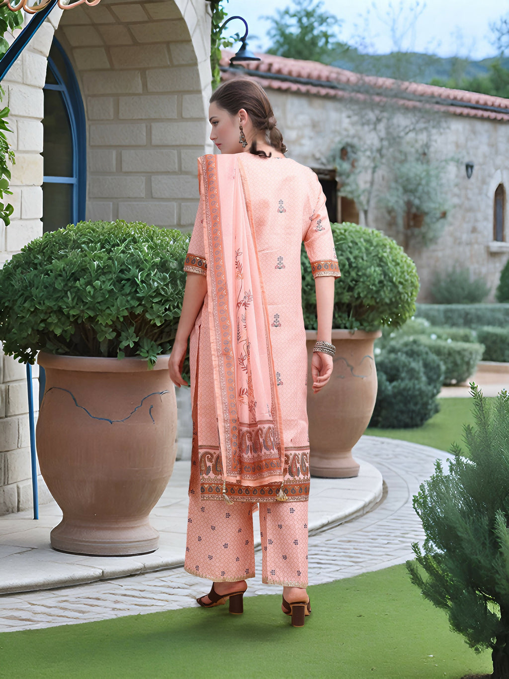 Joban Fashion Pink Position Digital Print With Position Foil Kurta Set | Grocsy