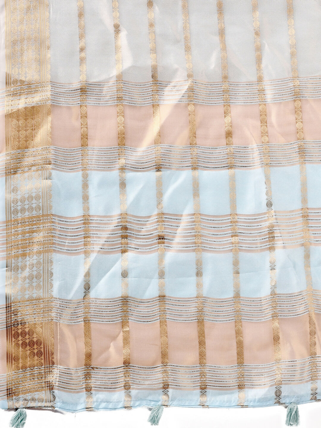 Shree Shyam Fashion Organza Sky Blue Saree | Grocsy