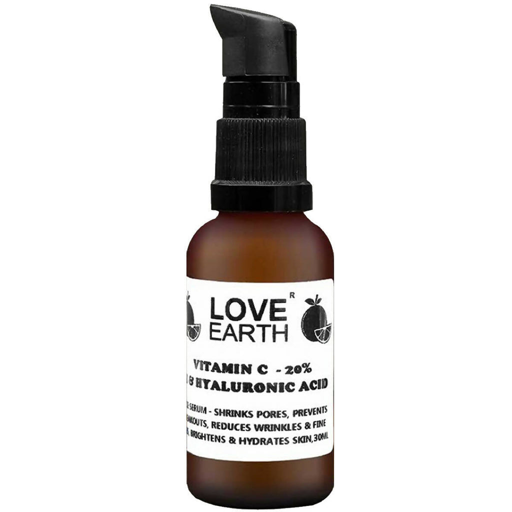 Love Earth Vitamin C 20%, E & Hydraulic Acid – Face Serum | Grocsy