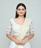 Joban Fashion Women's White Embroidered Stitched Blouse | Grocsy