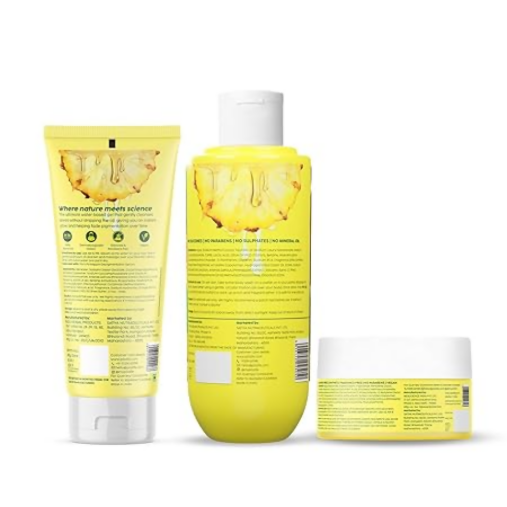 PLIX The Plant Fix Pineapple Trio With Cleanser, Body Wash & Cream | Grocsy