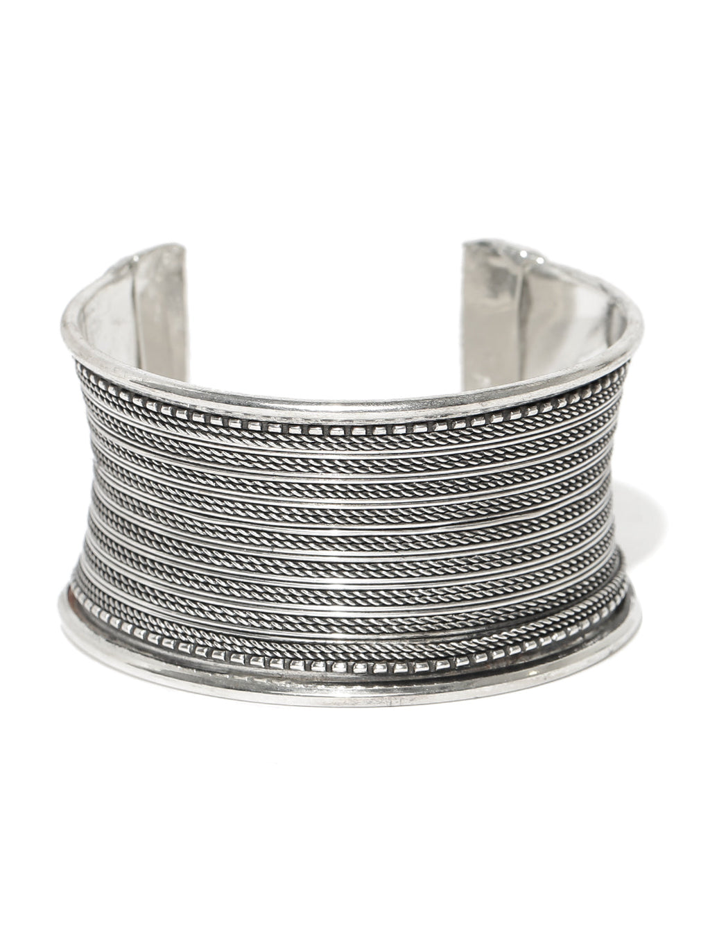 Priyaasi Women German Silver/Oxidized Cuff Bracelet - Swadesiicart