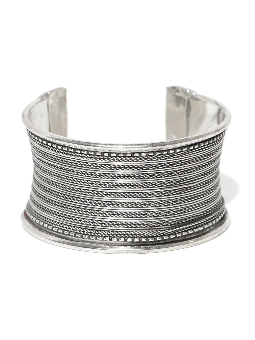 Priyaasi Women German Silver/Oxidized Cuff Bracelet - Swadesiicart