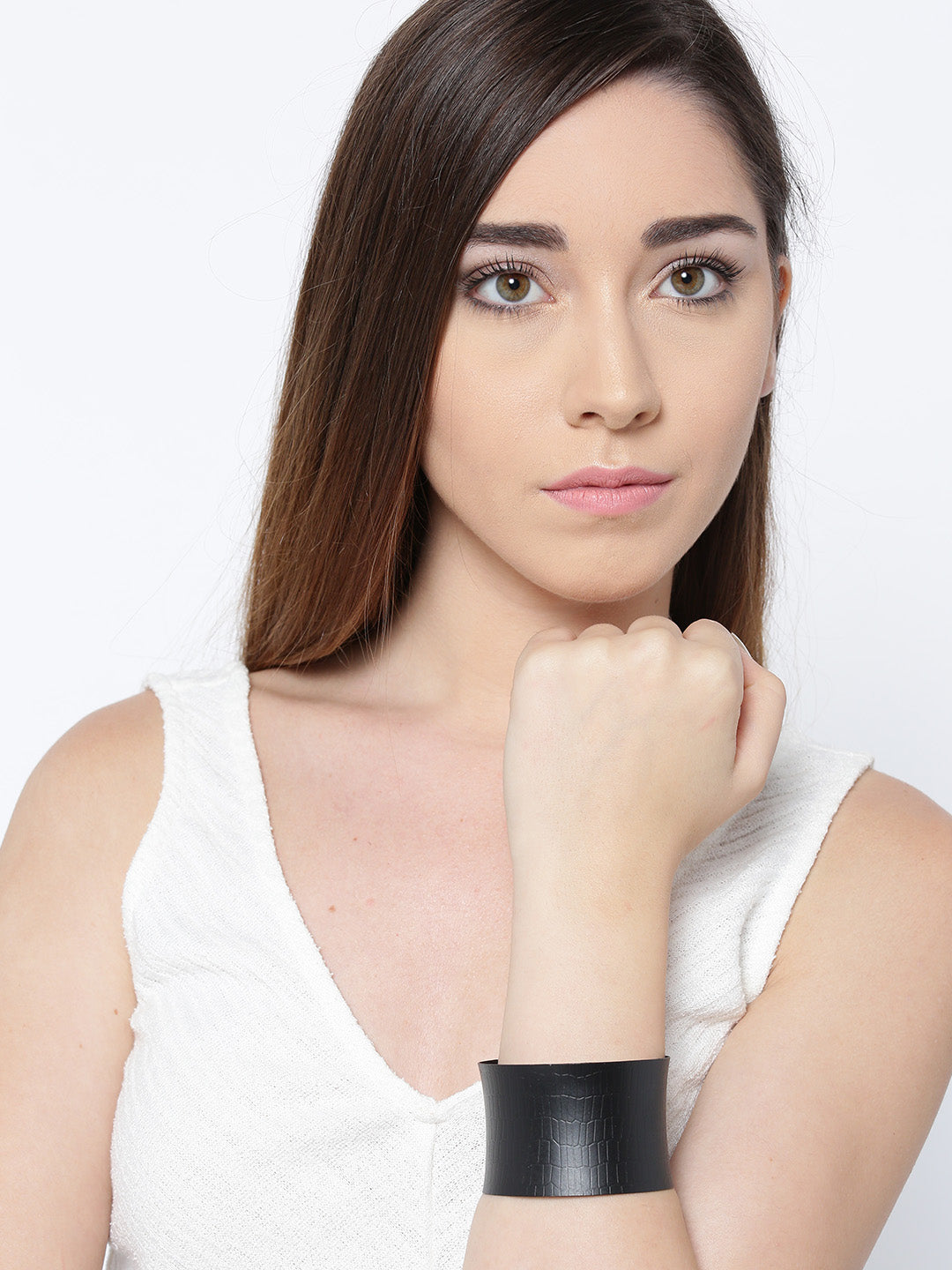 Priyaasi Stylish Black Carved Hand Cuff Bracelet For Girls & Women - Swadesiicart