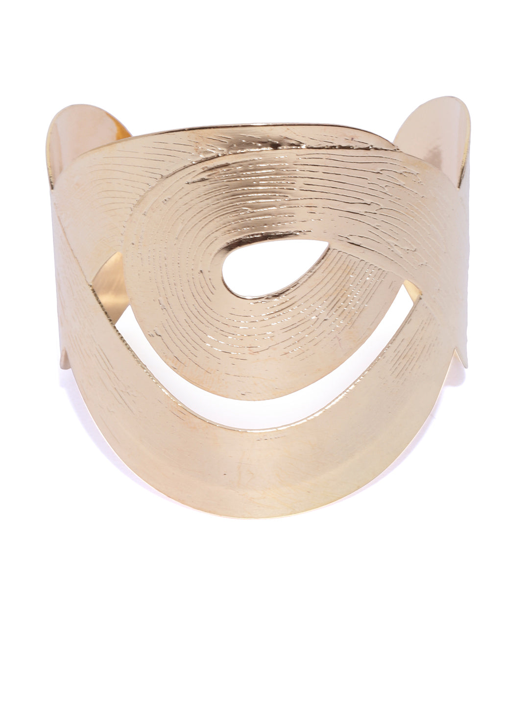 Priyaasi German Silver Gold-Polished Hand Cuff Bracelet For Girls And Women - Swadesiicart