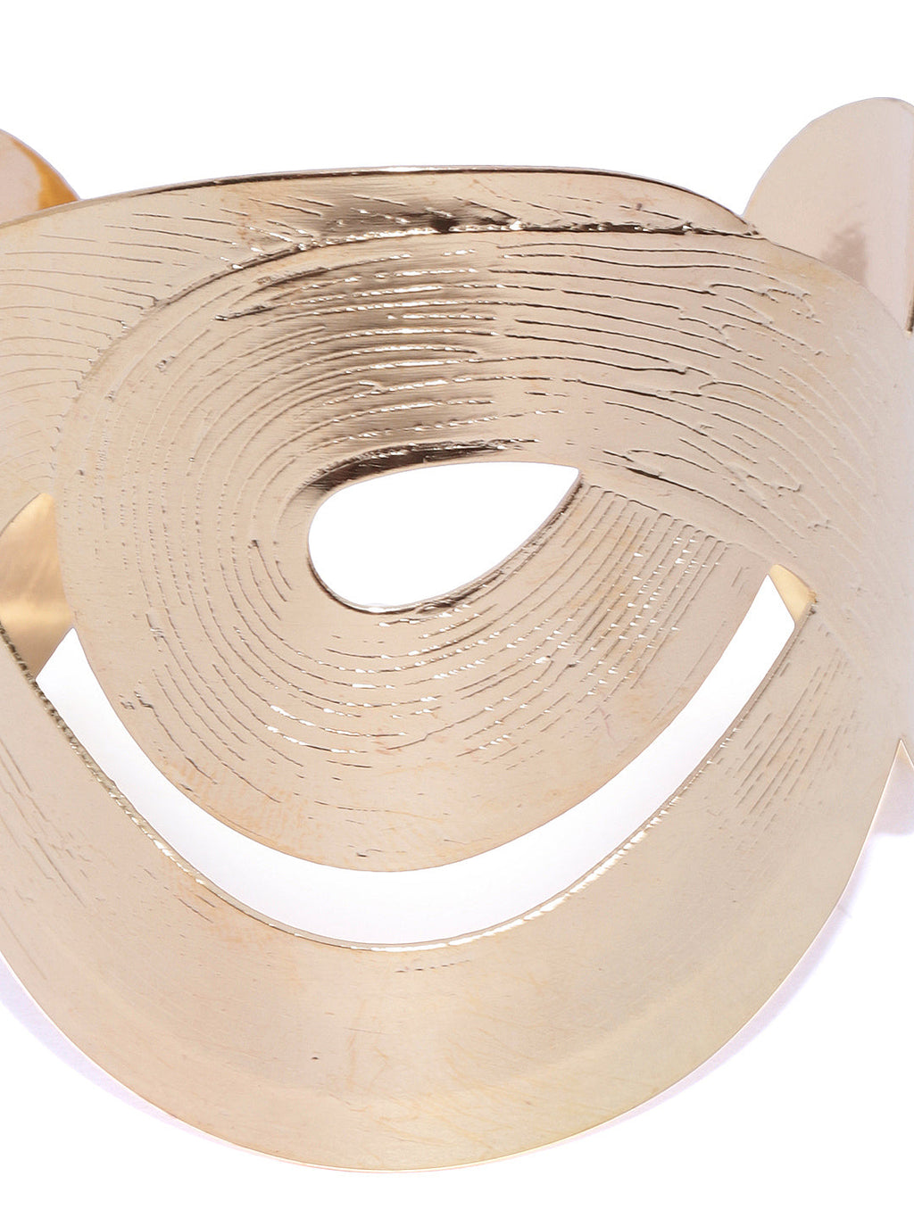 Priyaasi German Silver Gold-Polished Hand Cuff Bracelet For Girls And Women - Swadesiicart