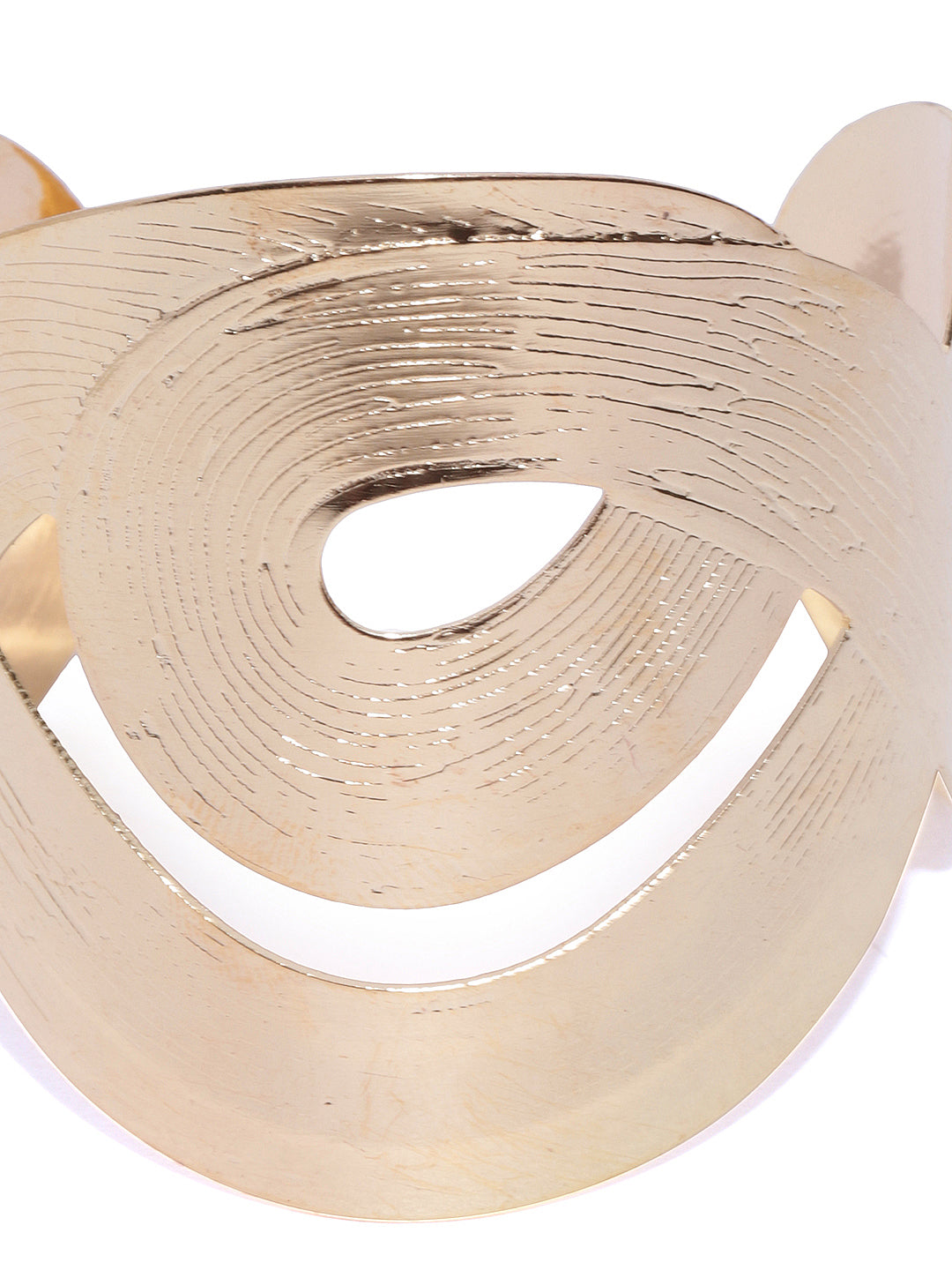 Priyaasi German Silver Gold-Polished Hand Cuff Bracelet For Girls And Women - Swadesiicart
