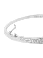 Priyaasi Women Silver-Plated American Diamond and Pearls Studded Bracelet - Swadesiicart