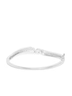 Priyaasi Women Silver-Plated American Diamond and Pearls Studded Bracelet - Swadesiicart