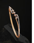Priyaasi Women Silver Plated Sparkling American Diamond Studded Party Wear Openable Bracelet - Noz2Toz
