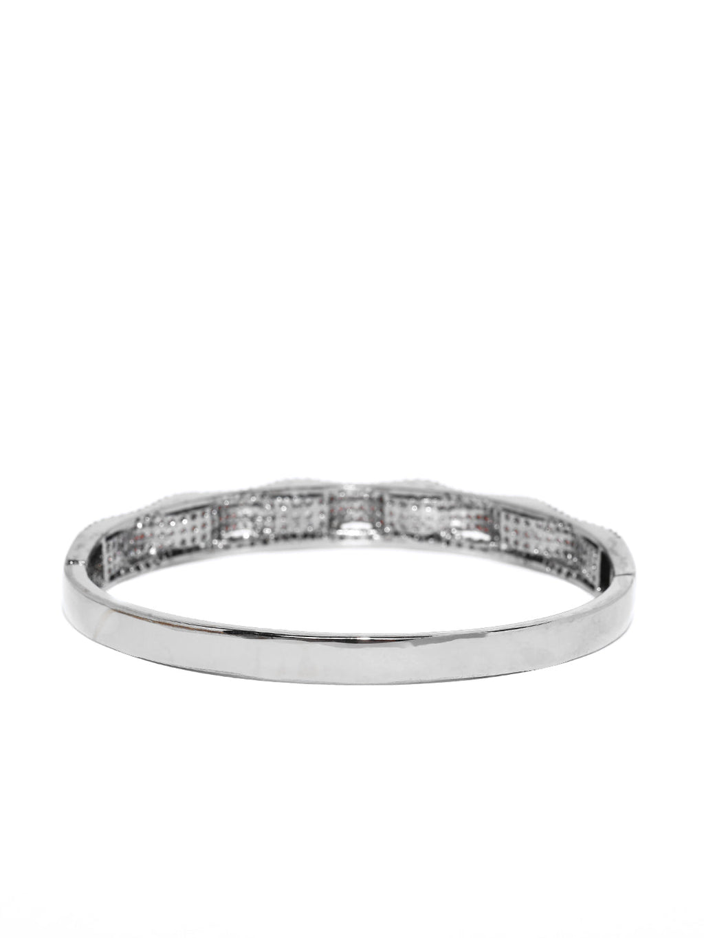 Priyaasi Women Gunmetal-Plated American Diamond Studded Bracelet - Swadesiicart