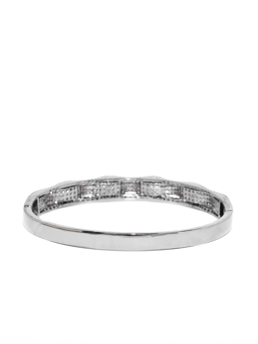 Priyaasi Women Gunmetal-Plated American Diamond Studded Bracelet - Swadesiicart