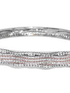 Priyaasi Women Gunmetal-Plated American Diamond Studded Bracelet - Swadesiicart