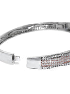 Priyaasi Women Gunmetal-Plated American Diamond Studded Bracelet - Swadesiicart
