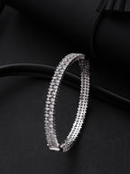 Priyaasi Women Silver-Plated American Diamond Studded Bracelet - Noz2Toz