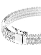 Priyaasi Women Silver-Plated American Diamond Studded Bracelet - Swadesiicart